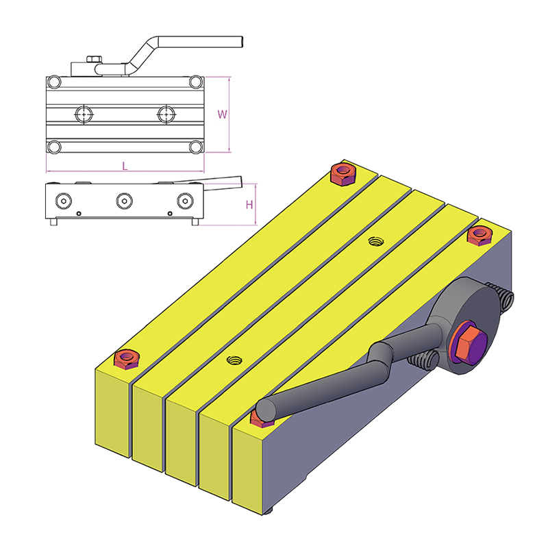 Sluit de magneet met handvat